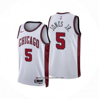 Camiseta Chicago Bulls Derrick Jones JR. #5 Ciudad 2022-23 Blanco