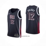 Camiseta USA 2024 Justin Holiday #12 Azul