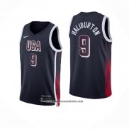 Camiseta USA 2024 Tyrese Haliburton #9 Azul