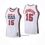 Camiseta USA 1992 James Johnson #15 Blanco