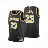 Camiseta Los Angeles Lakers LeBron James #23 Select Series Oro Negro