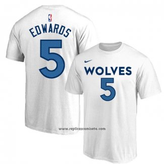 Camiseta Manga Corta Minnesota Timberwolves Anthony Edwards Blanco