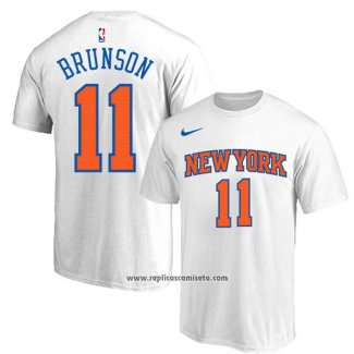 Camiseta Manga Corta New York Knicks Jalen Brunson Blanco