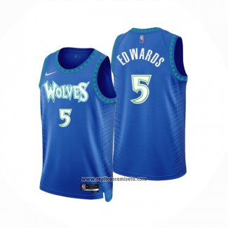 Camiseta Minnesota Timberwolves Anthony Edwards #5 Ciudad Azul