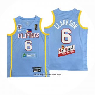 Camiseta Filipino Jordan Clarkson NO 6 Juegos Olimpicos 2024 Azul