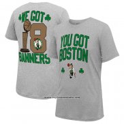 Camiseta Manga Corta Boston Celtics 18-Time NBA Finals Champions We Got 18 Banners Gris