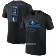 Camiseta Manga Corta Dallas Mavericks 2024 Eastern Conference Champions Jump Ball Roster Negro