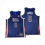 Camiseta USA 2024 LeBron James #6 Azul