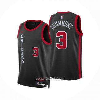 Camiseta Chicago Bulls Andre Drummond #3 Ciudad 2023-24 Negro