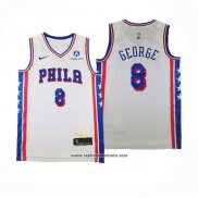 Camiseta Philadelphia 76ers Paul George #8 Association 2024-25 Blanco