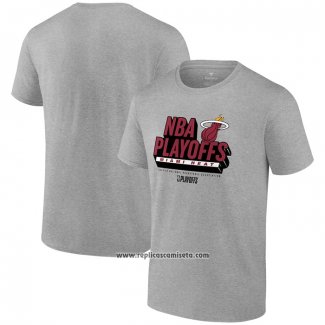 Camiseta Manga Corta Miami Heat 2024 NBA Playoffs Gris