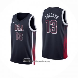 Camiseta USA 2024 Bam Adebayo #13 Azul