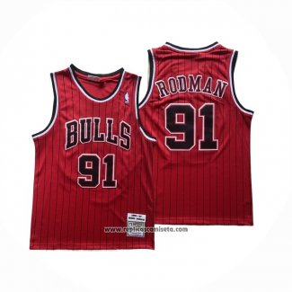 Camiseta Chicago Bulls Dennis Rodman #91 Mitchell & Ness 1996-97 Rojo