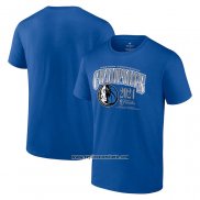 Camiseta Manga Corta Dallas Mavericks 2024 Western Conference Champions Behind The Back Pass Azul