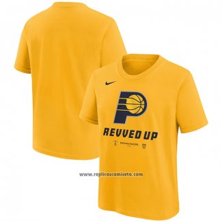 Camiseta Manga Corta Indiana Pacers 2024 NBA Playoffs Mantra Oro