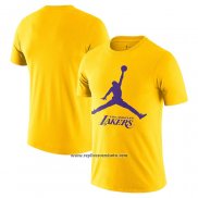 Camiseta Manga Corta Los Angeles Lakers Essential Jumpman Amarillo