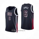 Camiseta USA 2024 LeBron James #6 Azul1