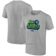 Camiseta Manga Corta Minnesota Timberwolves 2024 NBA Playoffs Gris