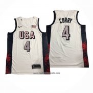 Camiseta USA 2024 Stephen Curry #4 Blanco