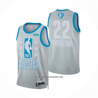 Camiseta All Star 2022 Milwaukee Bucks Khris Middleton #22 Gris