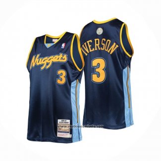 Camiseta Denver Nuggets Allen Iverson #3 Mitchell & Ness 2006-07 Azul2