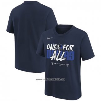 Camiseta Manga Corta Dallas Mavericks 2024 NBA Playoffs Mantra Azul