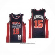 Camiseta USA 1992 James Johnson #15 Azul