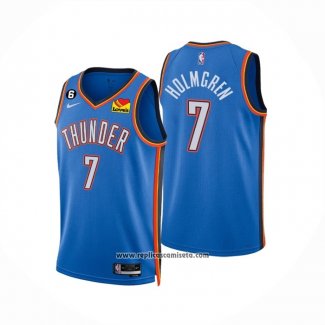 Camiseta Oklahoma City Thunder Chet Holmgren #7 Icon Azul