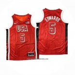 Camiseta USA 2024 Anthony Edwards #5 Juegos Olimpicos Rojo