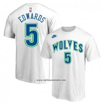 Camiseta Manga Corta Minnesota Timberwolves Anthony Edwards Hardwood Classic Blanco