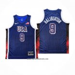 Camiseta USA 2024 Tyrese Haliburton #9 Juegos Olimpicos Azul