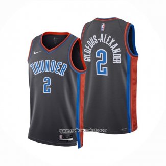 Camiseta Oklahoma City Thunder Shai Gilgeous-Alexander #2 Ciudad 2022-23 Gris