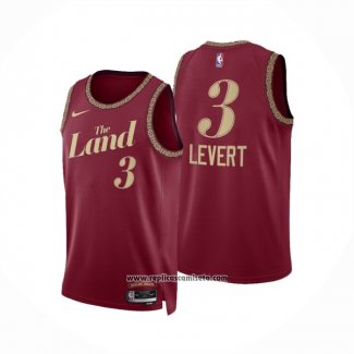 Camiseta Cleveland Cavaliers Caris Levert #3 Ciudad 2023-24 Rojo