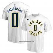 Camiseta Manga Corta Indiana Pacers Tyrese Haliburton Blanco