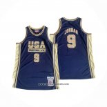 Camiseta USA 1992 Michael Jordan #9 Azul Oro
