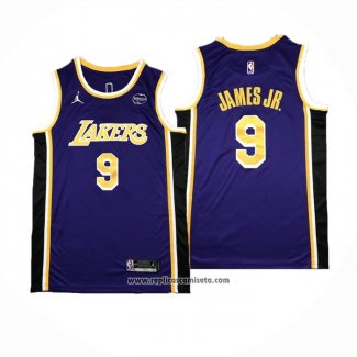 Camiseta Los Angeles Lakers Bronny James NO 9 Statement Violeta1