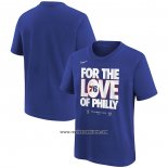 Camiseta Manga Corta Philadelphia 76ers 2024 NBA Playoffs Mantra Azul
