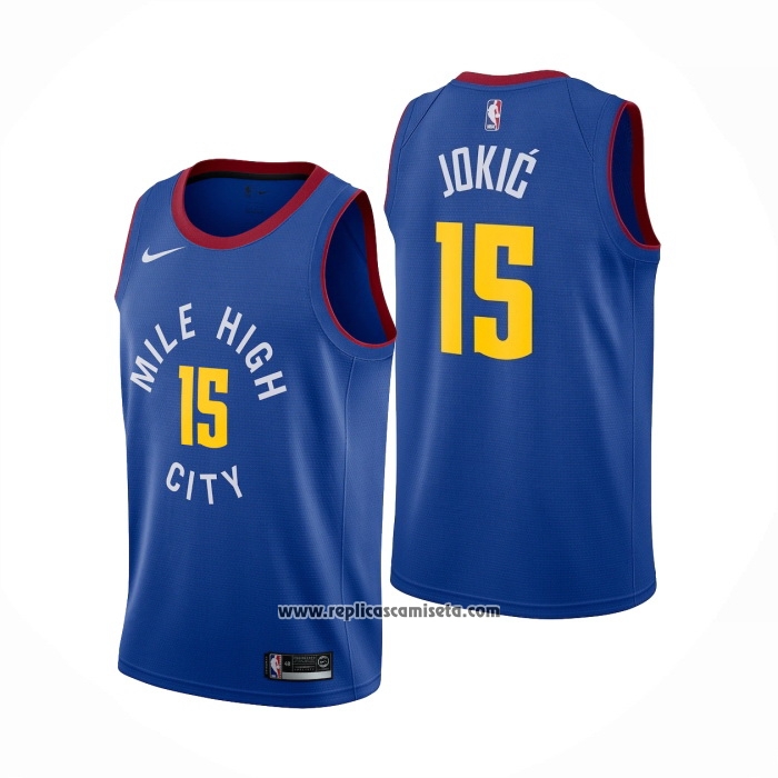 Camiseta Denver Nuggets Nikola Jokic #15 Statement Azul