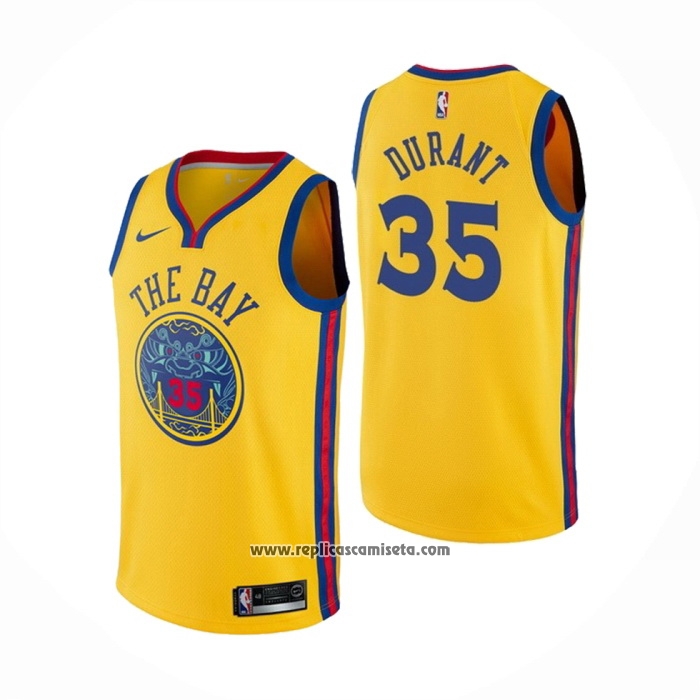 malicioso Deshonestidad estoy enfermo Camiseta Golden State Warriors Kevin Durant #35 Ciudad Amarillo
