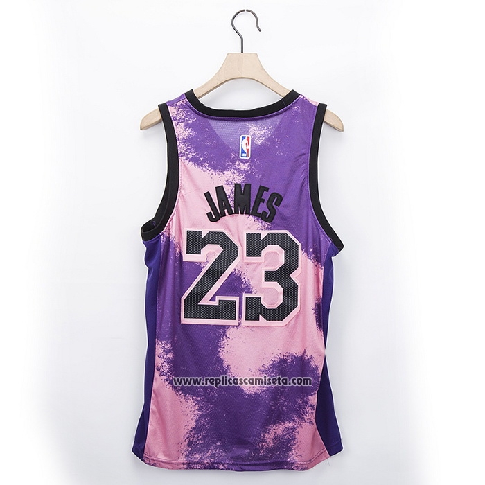Camiseta Los Lakers NBA LeBron James Violeta