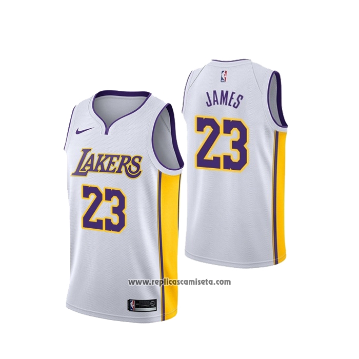 Camiseta Angeles Lakers Lebron James #23 2018 Blanco