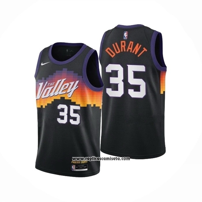 Camiseta Nino Phoenix Suns Kevin Durant #35 Ciudad 2020-21 Negro